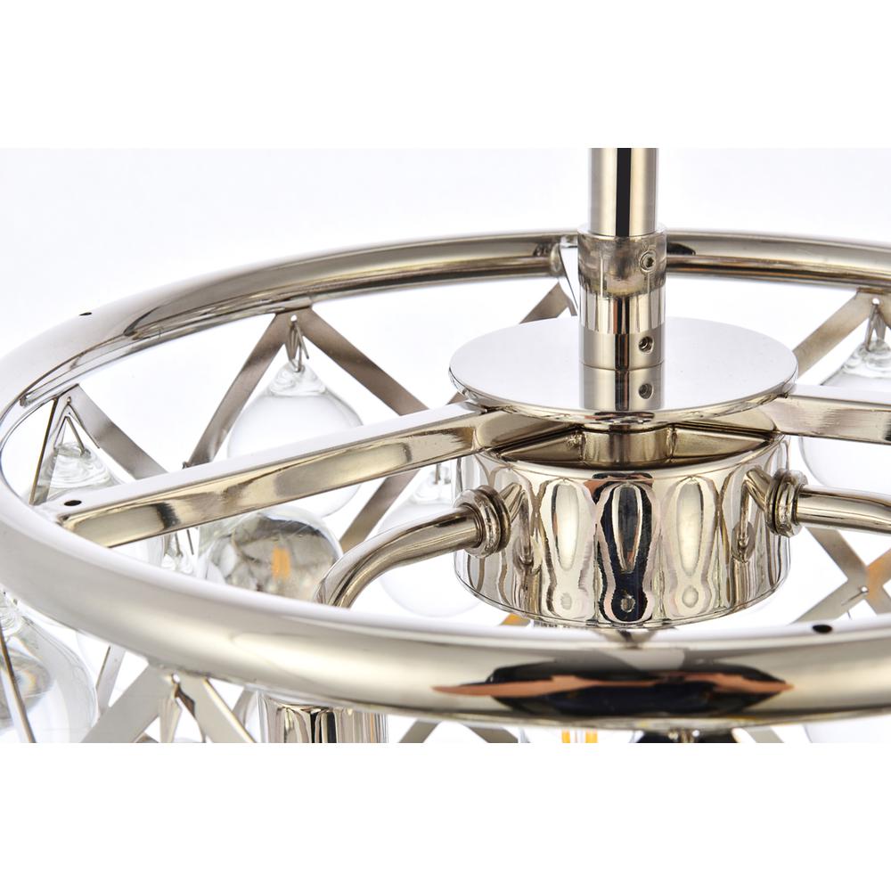 Madison 3 light polished Nickel Pendant Clear Royal Cut Crystal. Picture 4