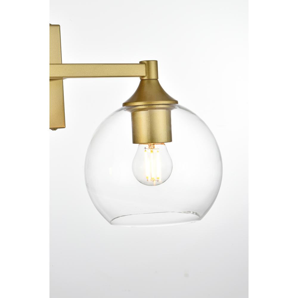 Foster 2 light Brass and Clear Bath Sconce. Picture 4