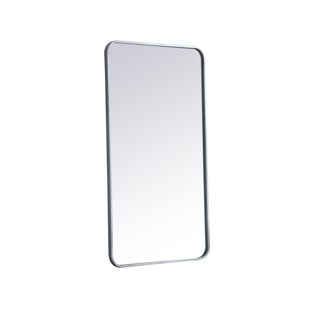 Soft corner metal rectangular mirror 22x40 inch in Silver. Picture 7