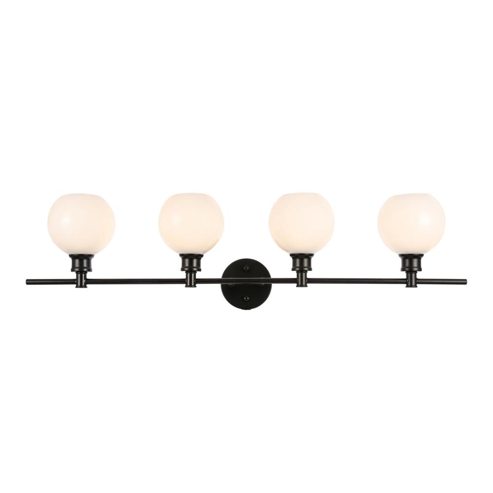 Collier 4 light Black and Frosted white glass Wall sconce. Picture 1