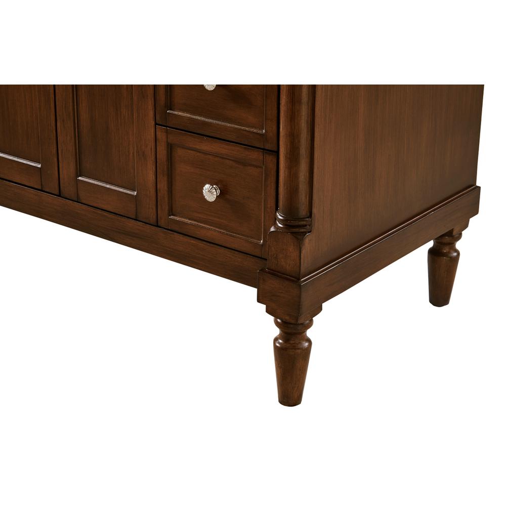42 inch Single Bathroom vanity in Walnut with ivory white engineered marble. Picture 6