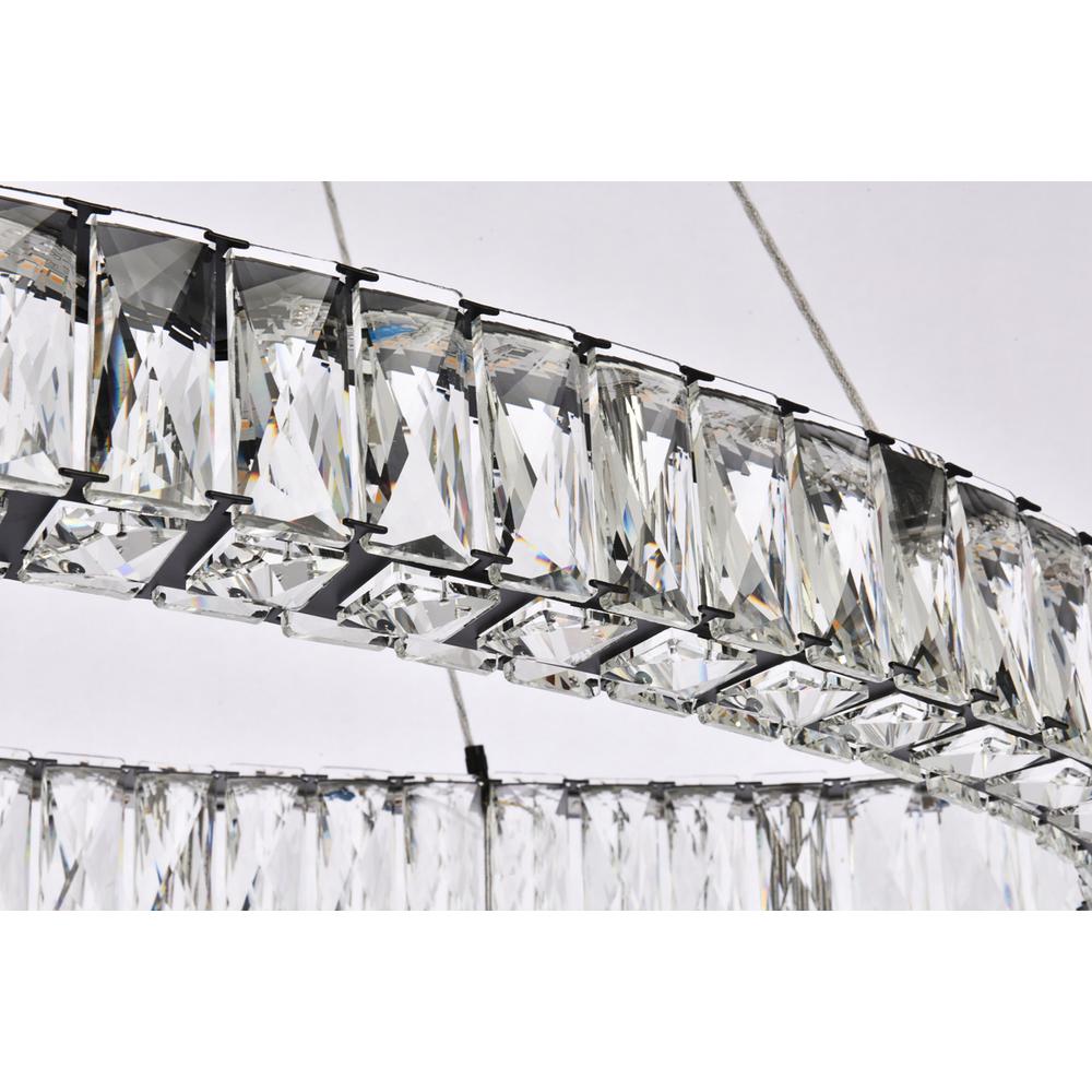 Monroe 36 inch LED oval Single pendant in black. Picture 5