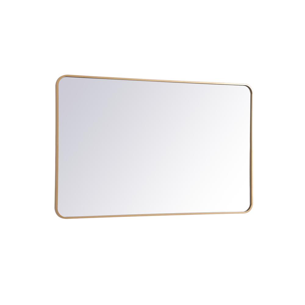 Soft corner metal rectangular mirror 30x48 inch in Brass. Picture 3