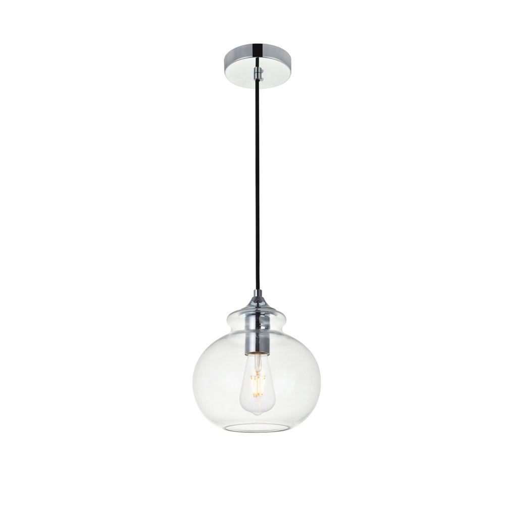 Destry 1 Light Chrome Pendant With Clear Glass. Picture 2