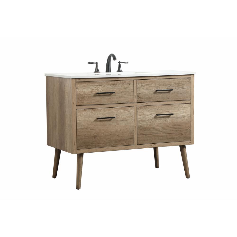 42 inch Single bathroom vanity in natural oak. Picture 7