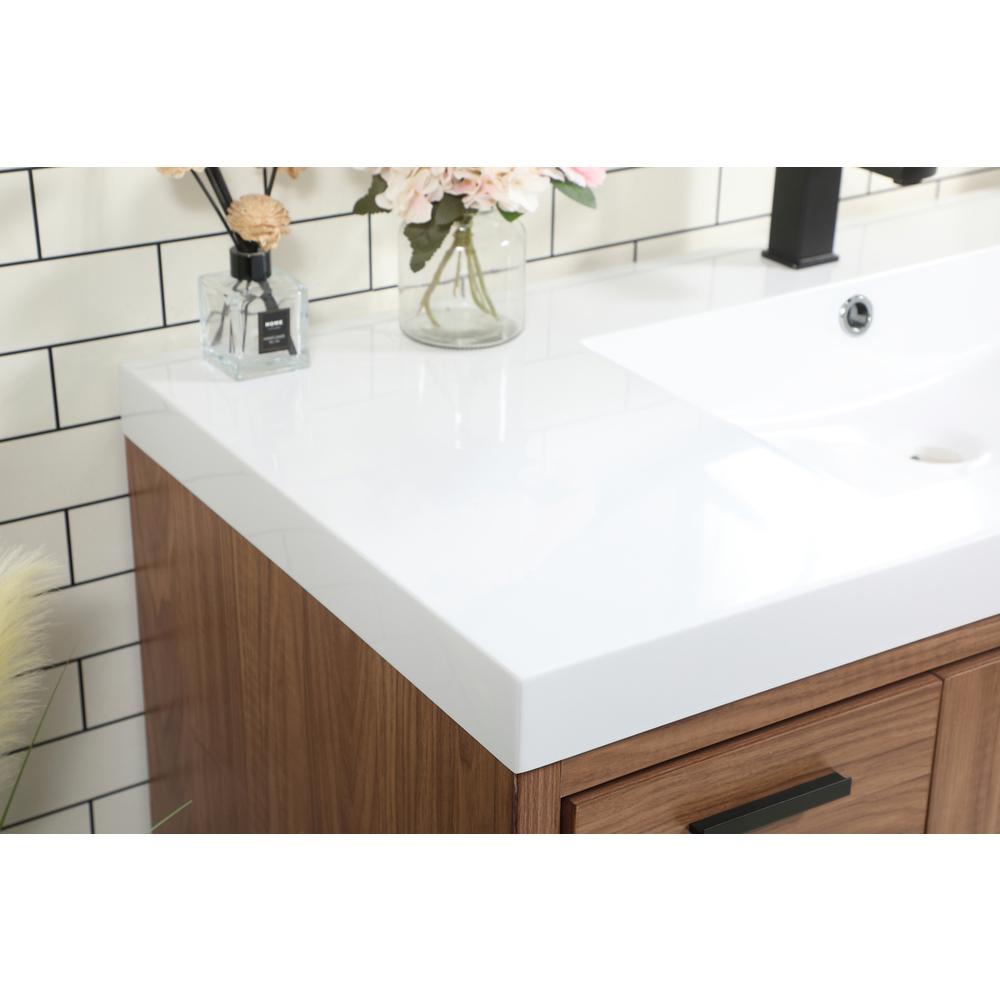 48 inch Single bathroom vanity in walnut brown. Picture 5