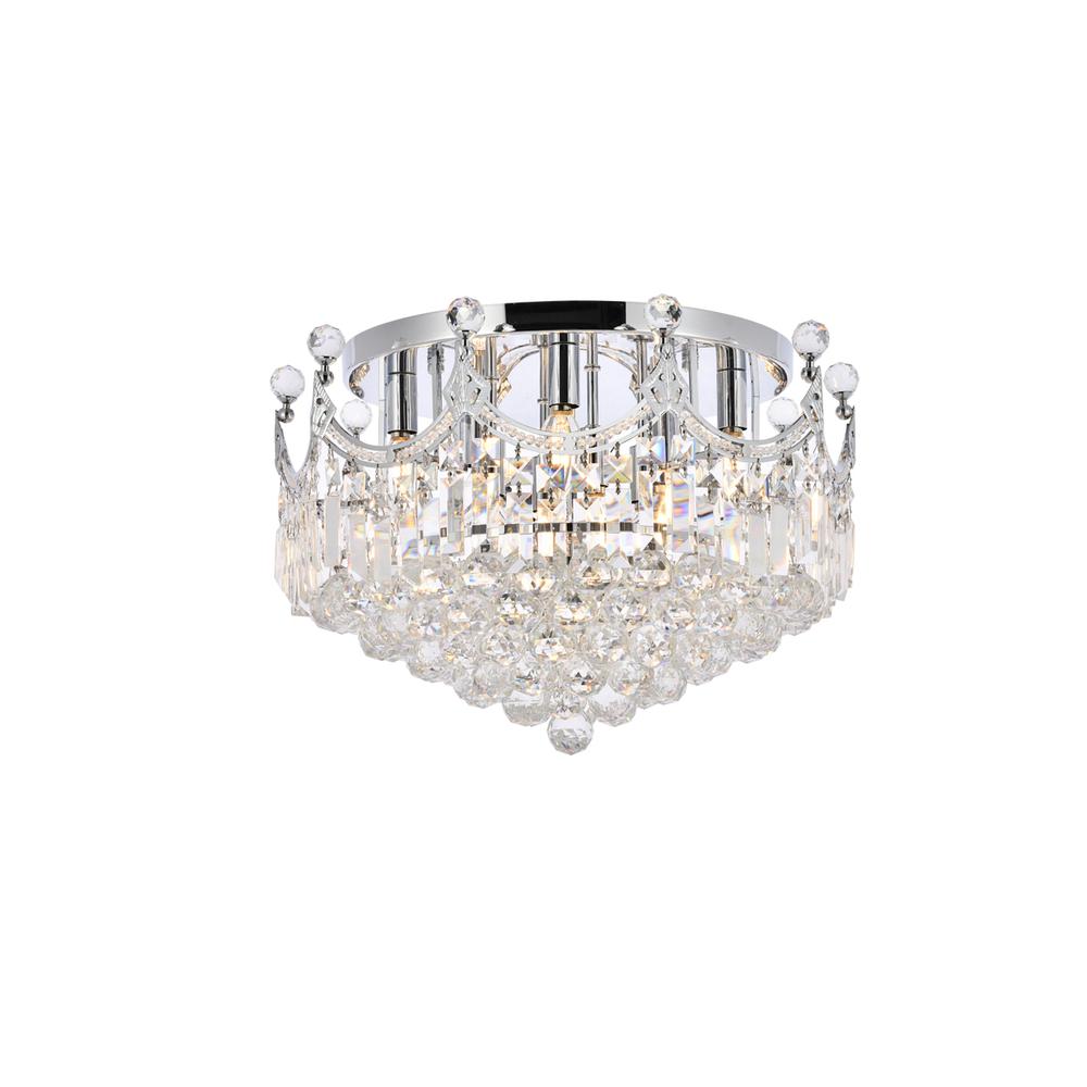 Corona 9 light Chrome Flush Mount Clear Royal Cut Crystal. Picture 2