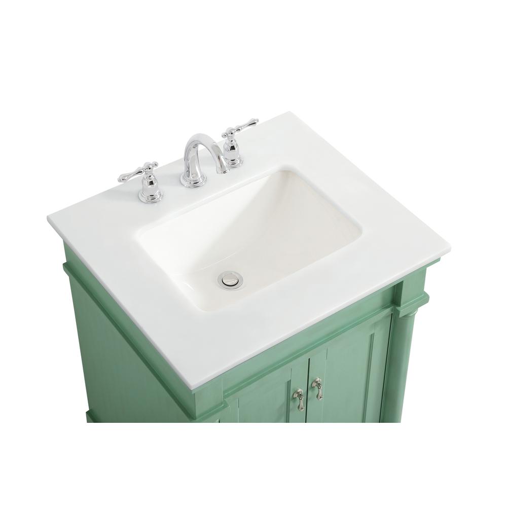 24 inch Single Bathroom vanity in vintage mint. Picture 10