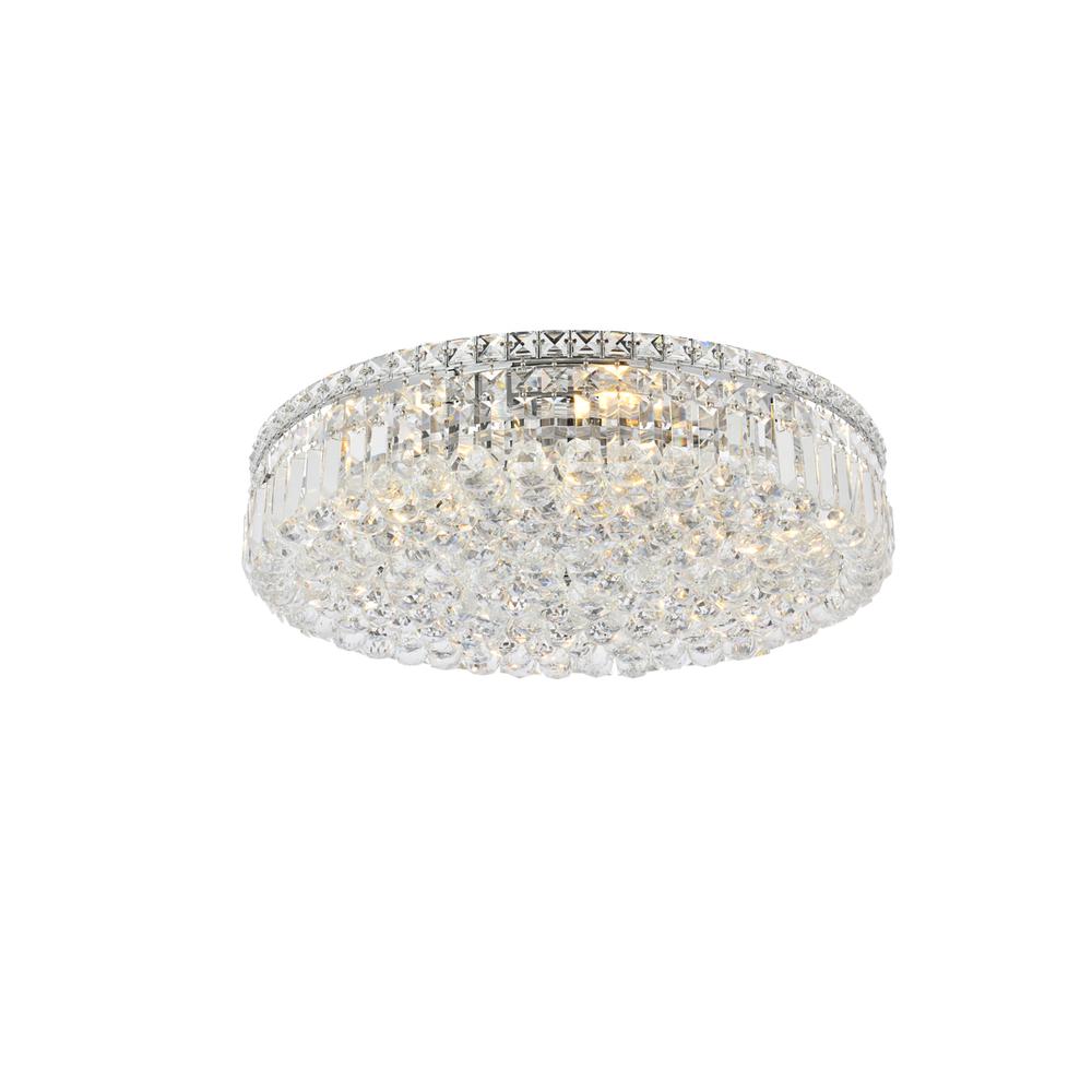 Maxime 9 light Chrome Flush Mount Clear Royal Cut Crystal. Picture 2