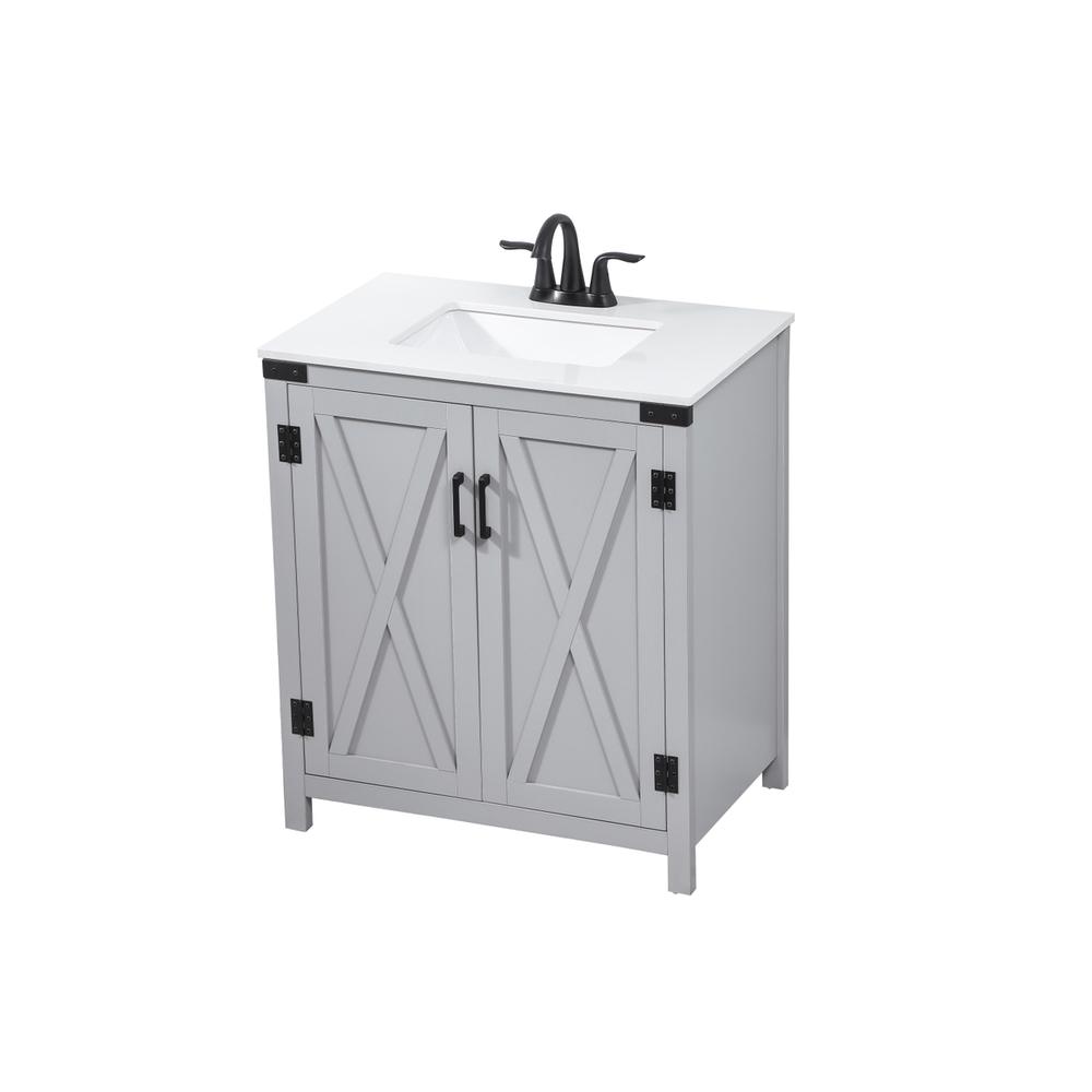 30 inch Single bathroom vanity in grey. Picture 8