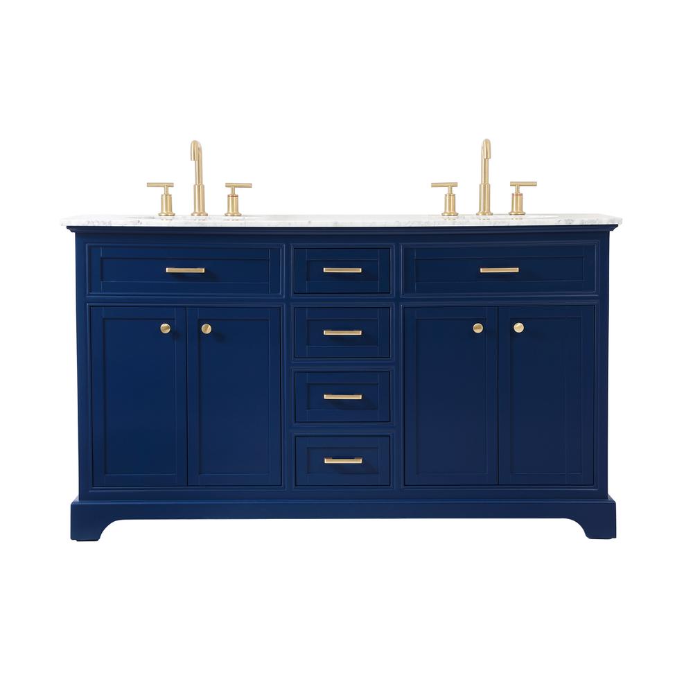 60 inch Single bathroom vanity in Blue. Picture 1