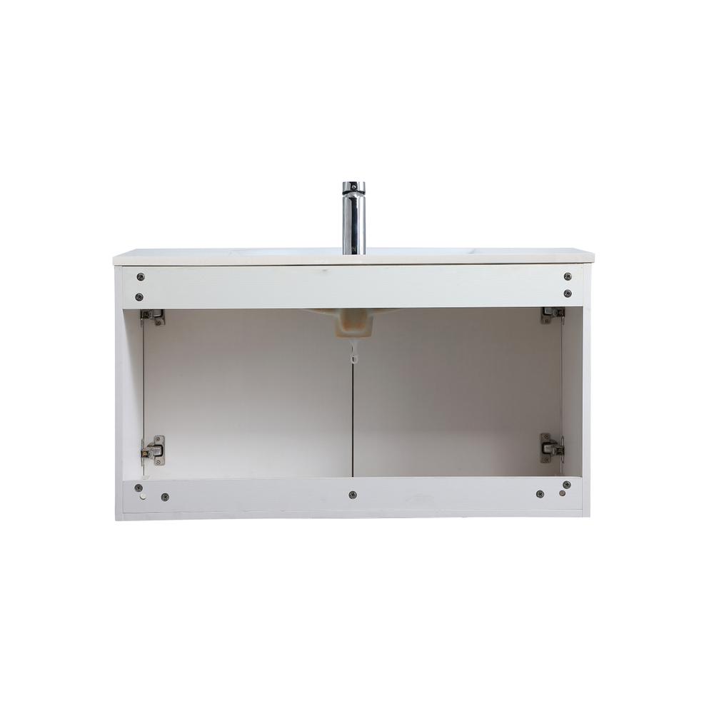 36 inch  Single Bathroom Floating Vanity in White. Picture 12