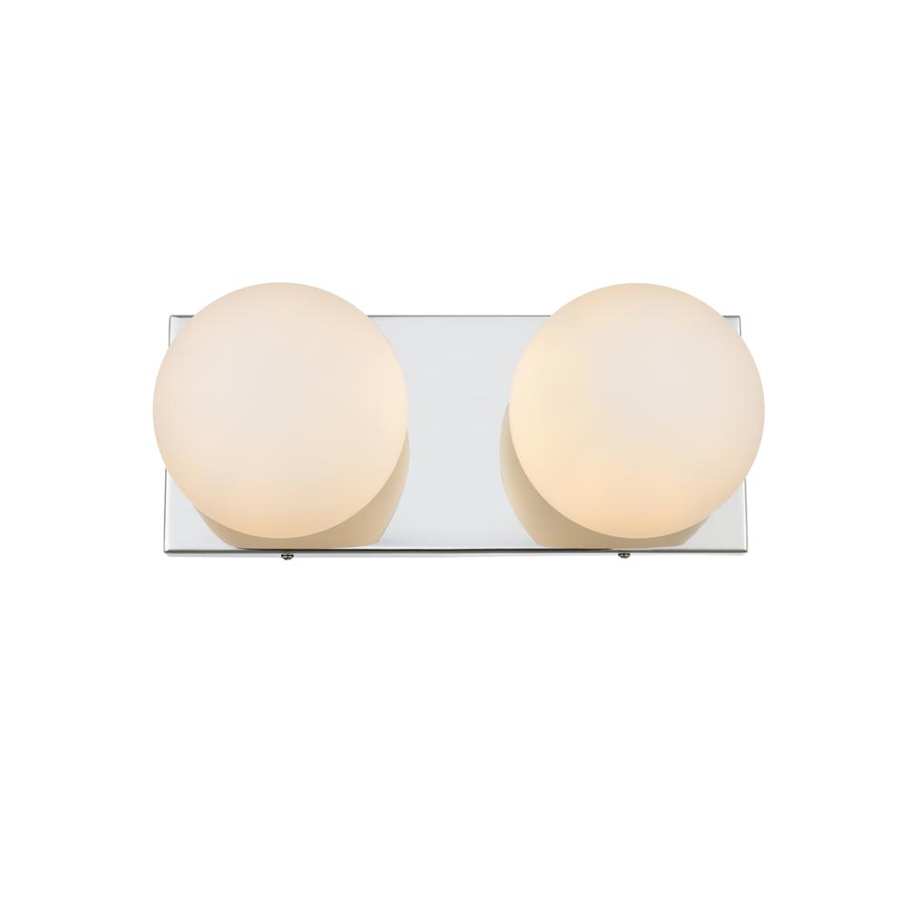 Jaylin 2 light Chrome and frosted white Bath Sconce. Picture 1