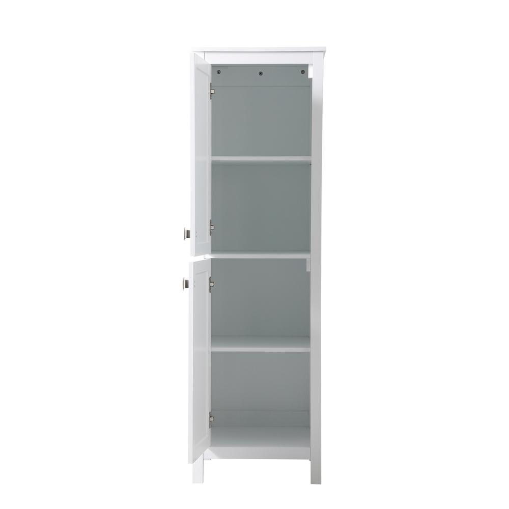 20 Inch Wide Bathroom Linen Storage Freestanding Cabinet In White. Picture 4