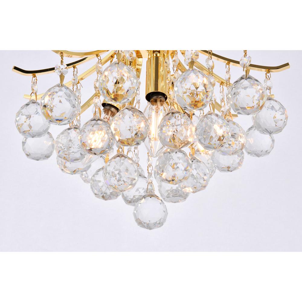 Toureg 3 light Gold Flush Mount Clear Royal Cut Crystal. Picture 3