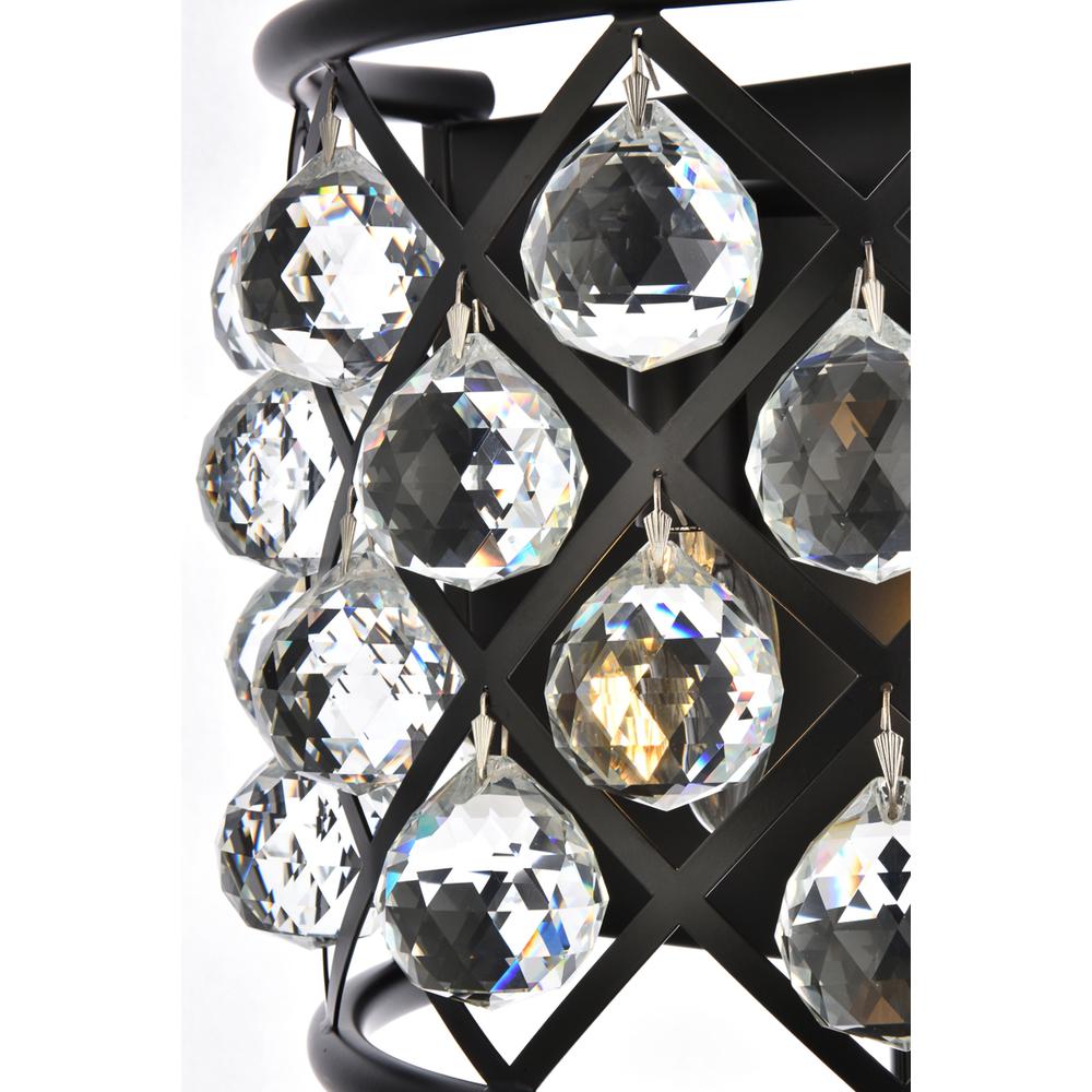 Madison 1 light Matte Black Wall Sconce Clear Royal Cut Crystal. Picture 3