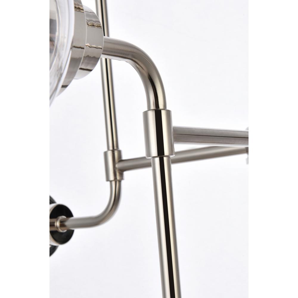 Hanson 8 lights pendant in polished nickel with clear shade. Picture 5