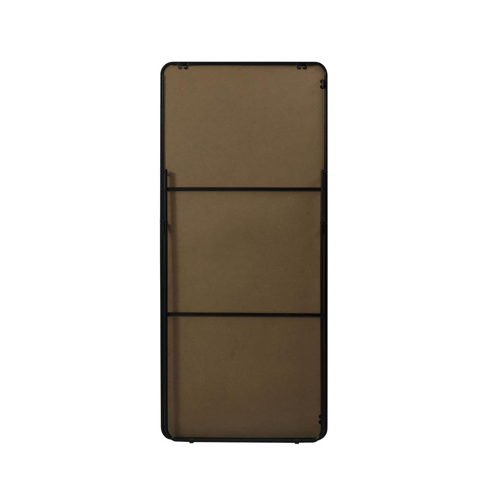Soft Corner Metal Rectangle Full Length Mirror 32x72 Inch in Black. Picture 10