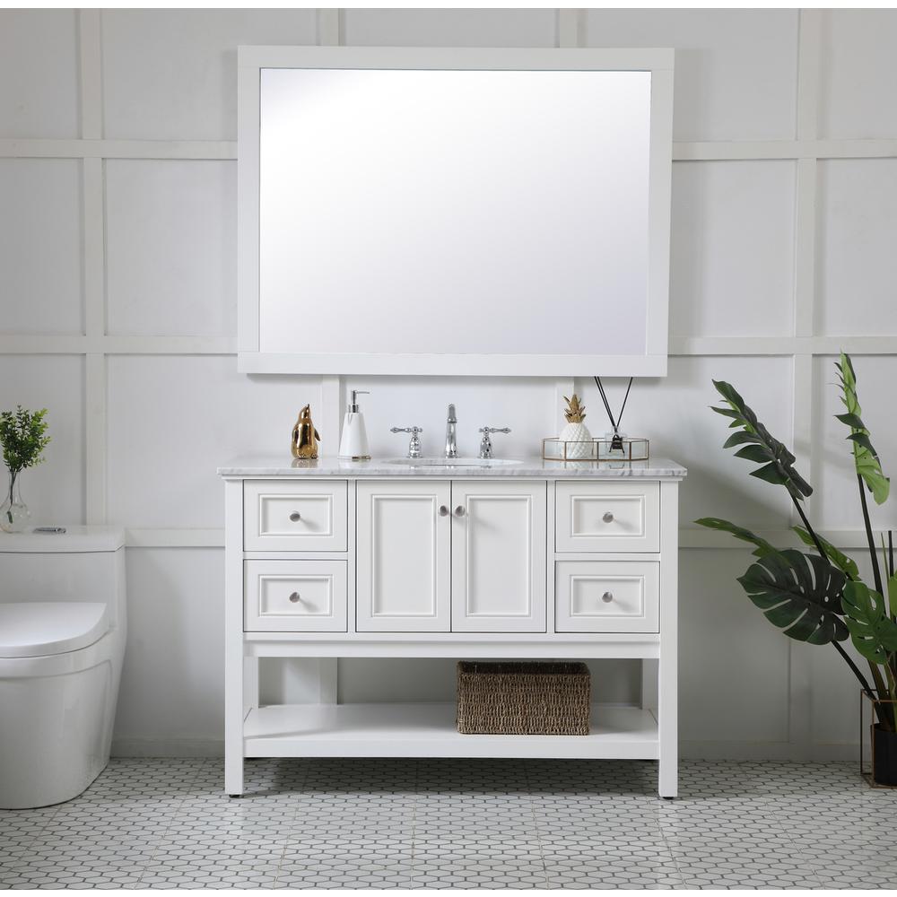 Aqua rectangle vanity mirror 48 inch in White. Picture 3