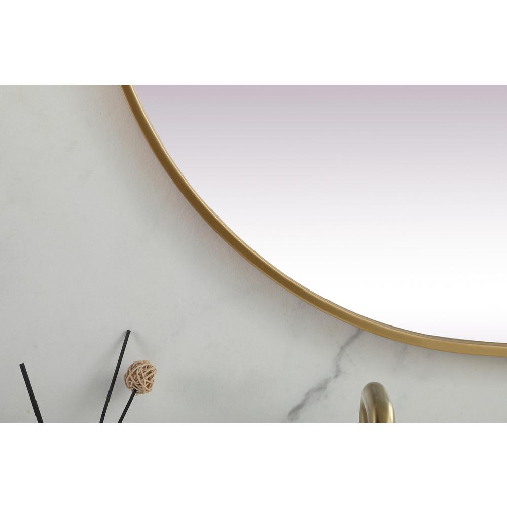 Metal Frame Oval Mirror 30x60 Inch in Brass. Picture 5