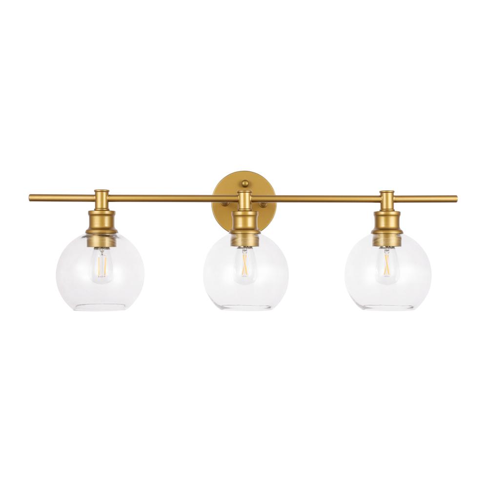 Collier 3 light Brass and Clear glass Wall sconce. Picture 10