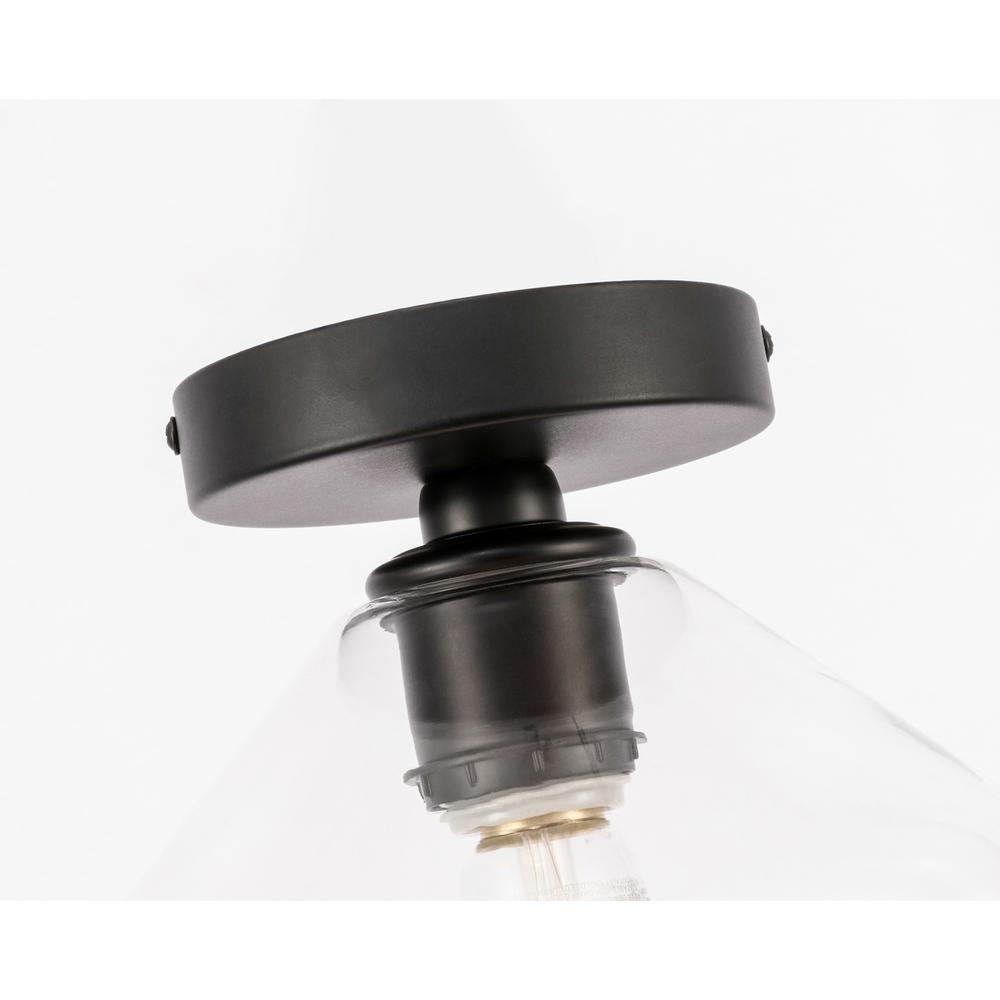Gene 1 light Black and Clear glass Flush mount. Picture 11