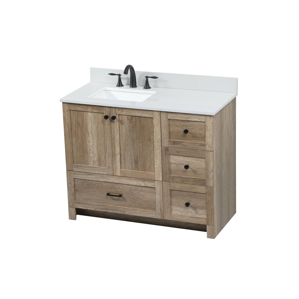 42 inch Single bathroom vanity in natural oak with backsplash. Picture 8
