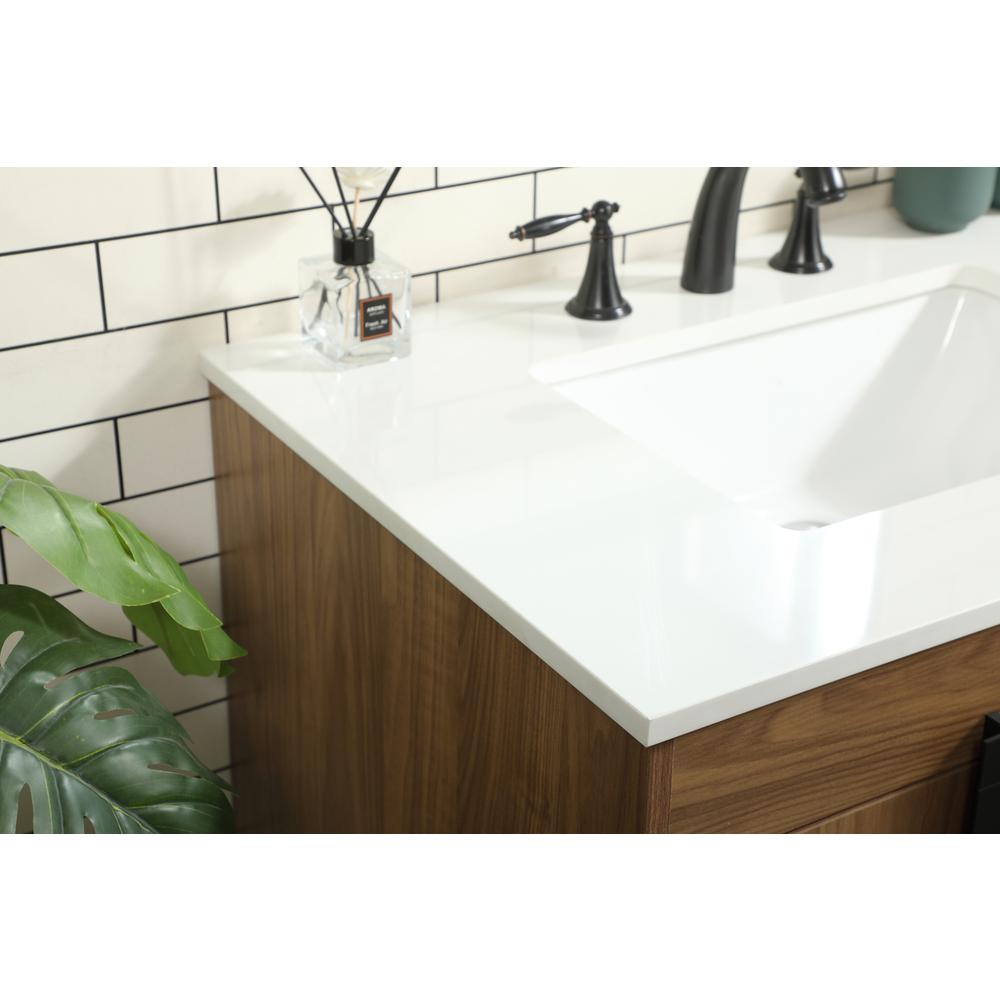 32 inch Single bathroom vanity in walnut brown. Picture 5