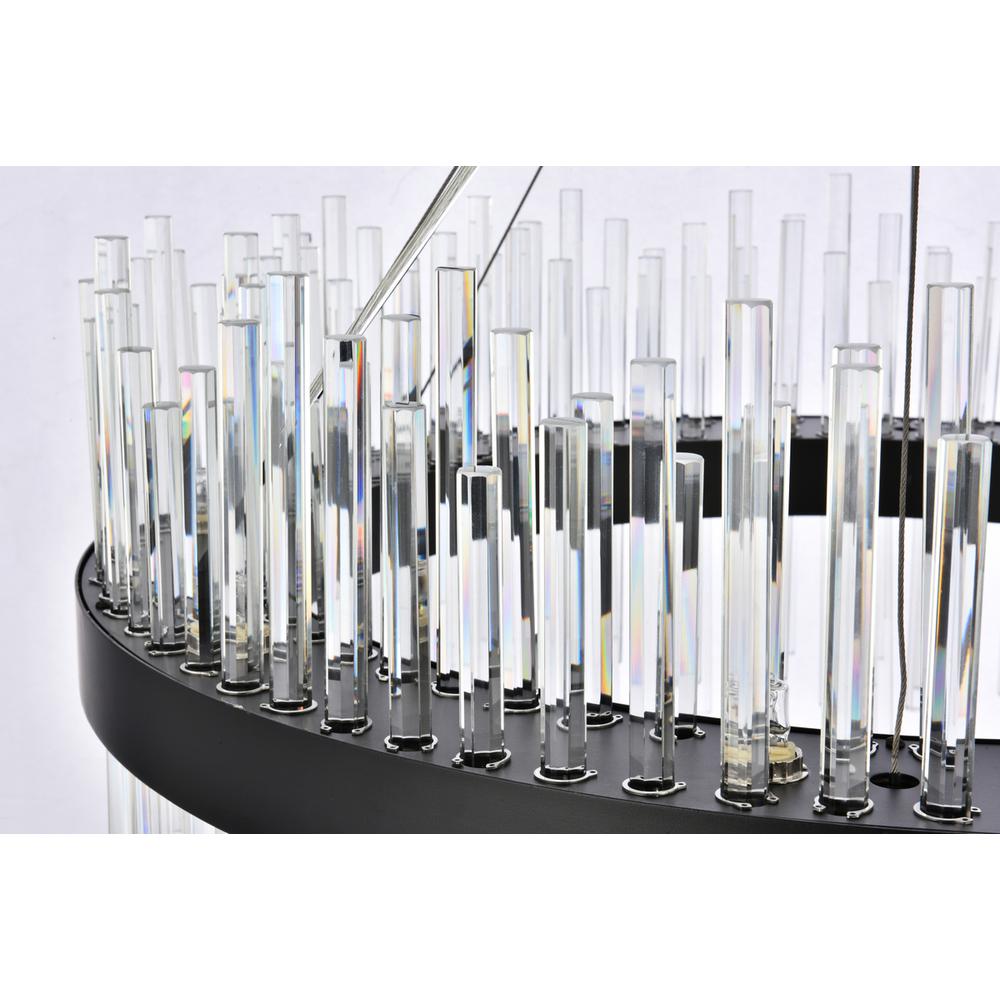 Dallas 32 inch round crystal pendant in black. Picture 4