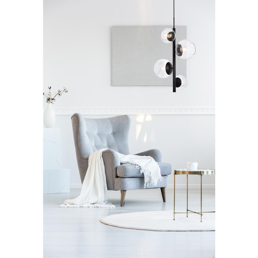 Wells 18 inch pendant in black with clear shade. Picture 9