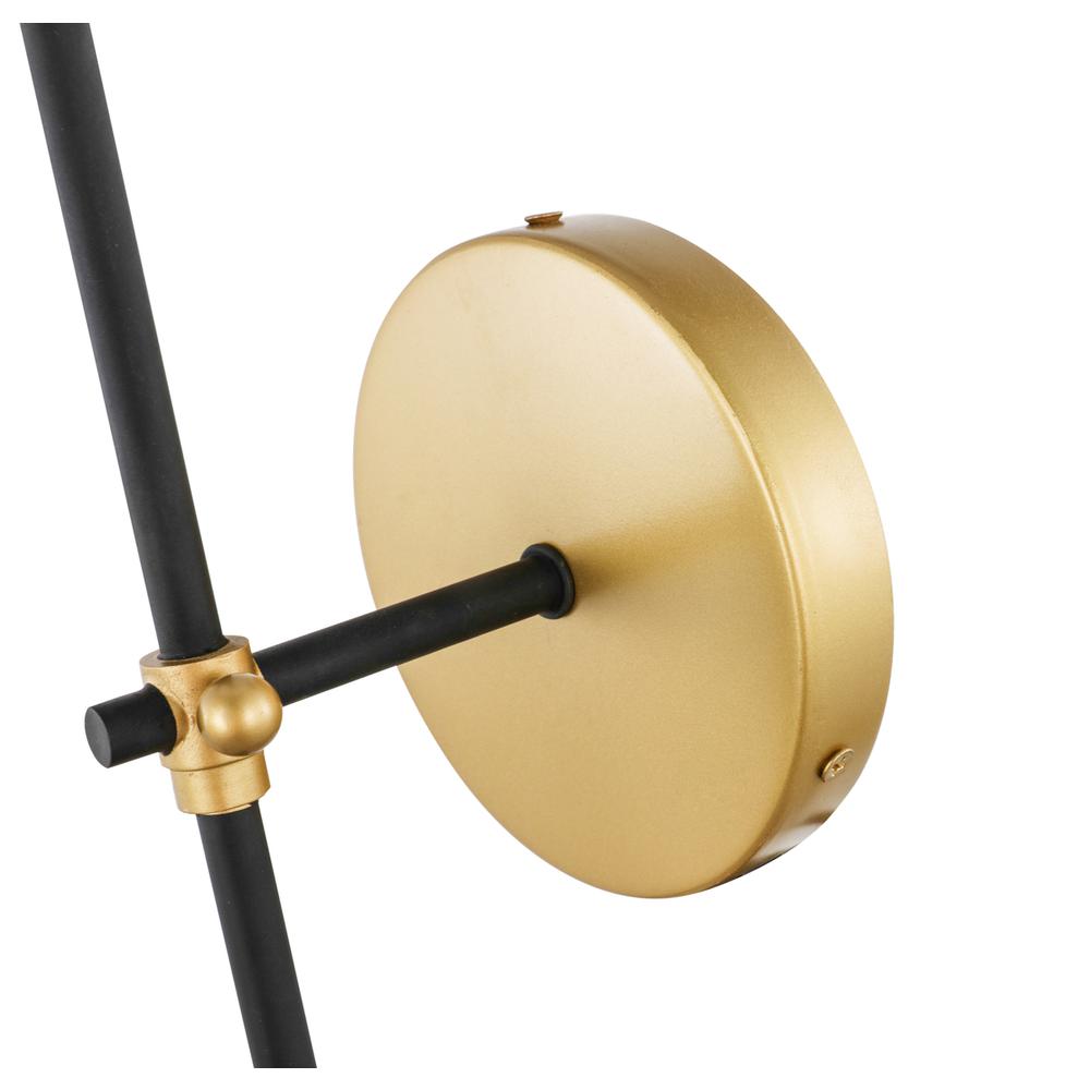 Mel 1 light Brass and Black and White shade wall sconce. Picture 11