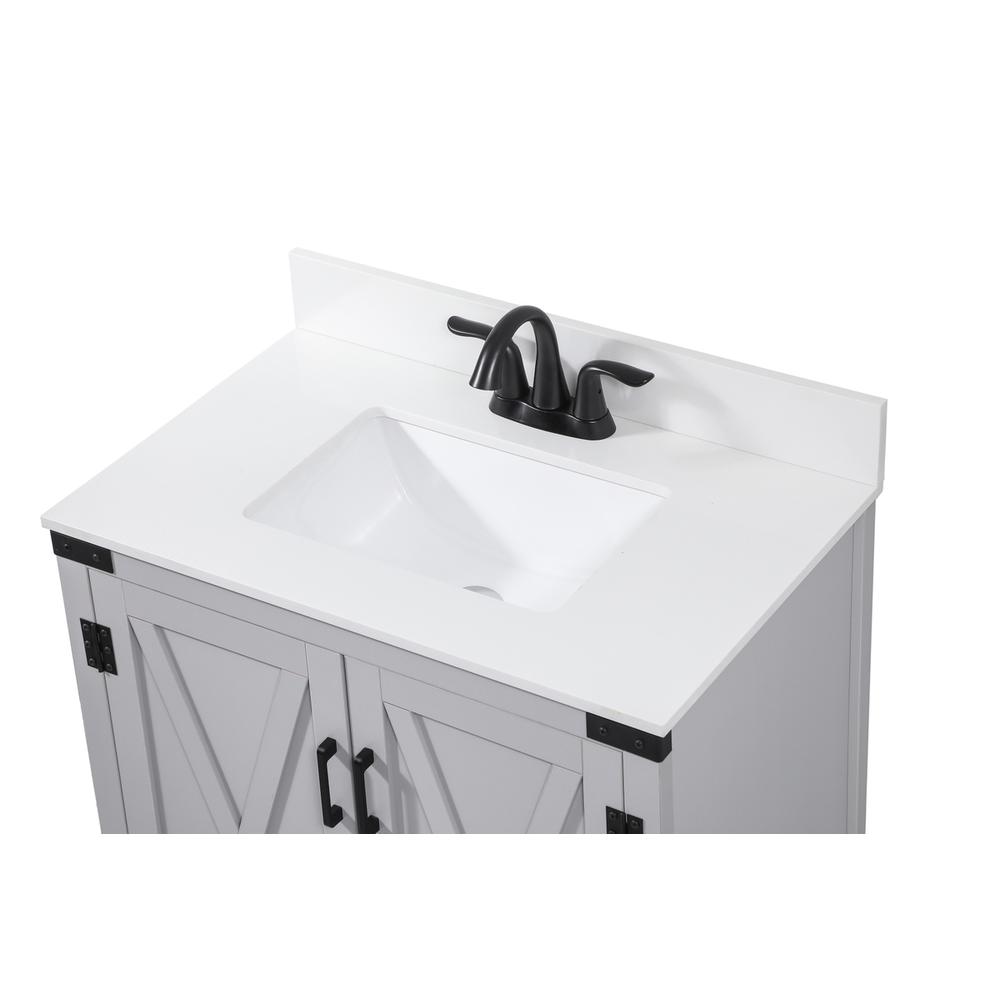 30 inch Single bathroom vanity in grey with backsplash. Picture 10