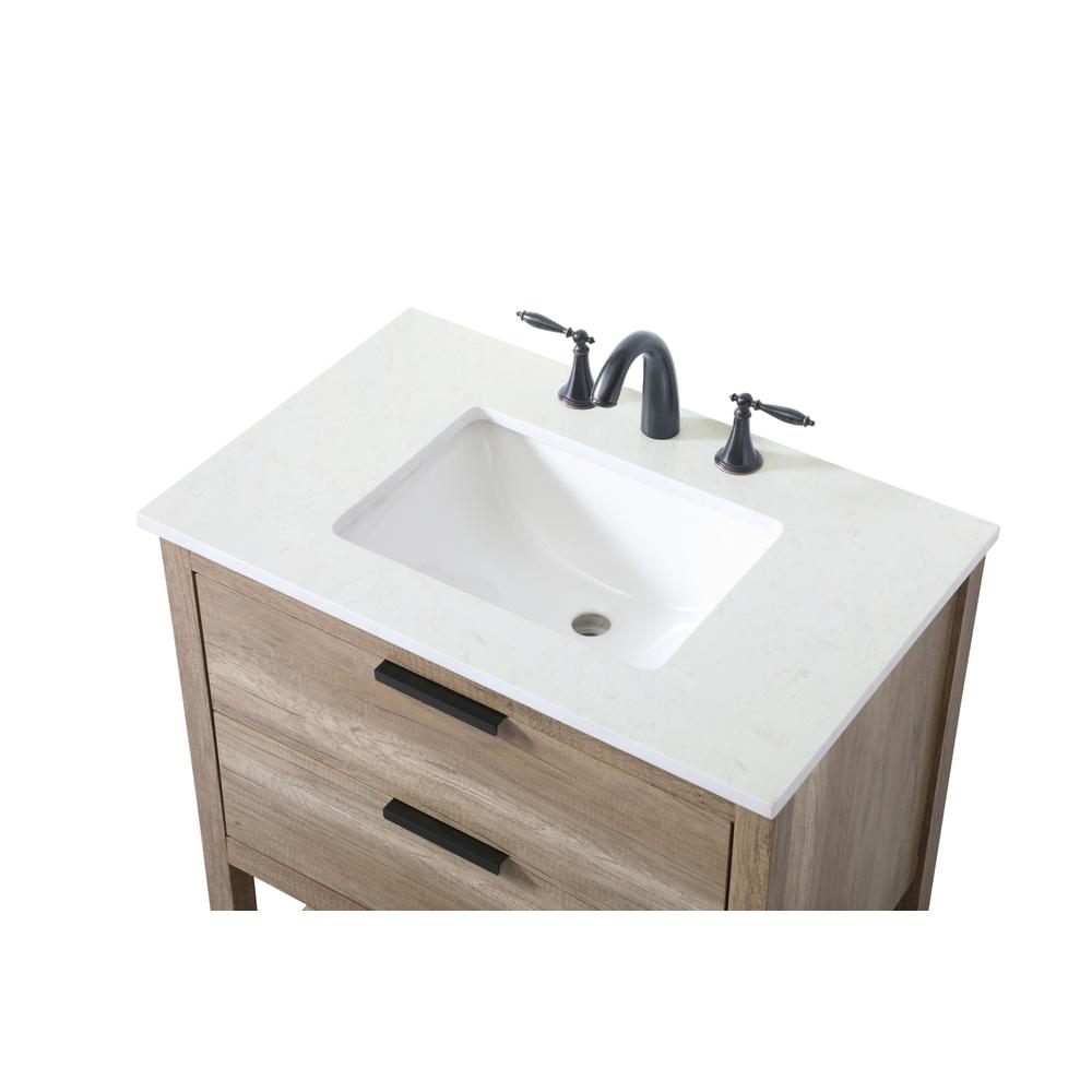 30 Inch SIngle Bathroom Vanity In Natural Oak. Picture 10