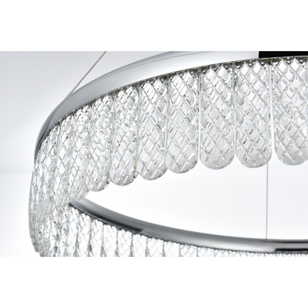 Rune 24 inch Adjustable LED chandelier in Chrome. Picture 7