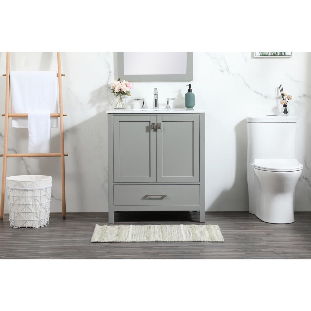 30 inch Single bathroom vanity in grey. Picture 14