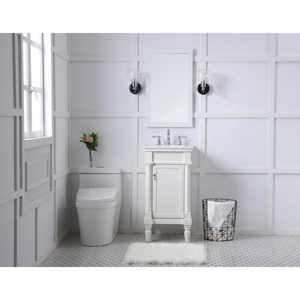 18 inch Single Bathroom vanity in antique white. Picture 7