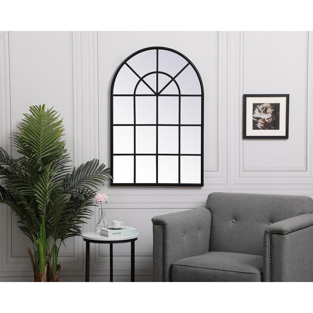 Metal windowpane mirror 28 inch x 41 inch in in Black. Picture 6
