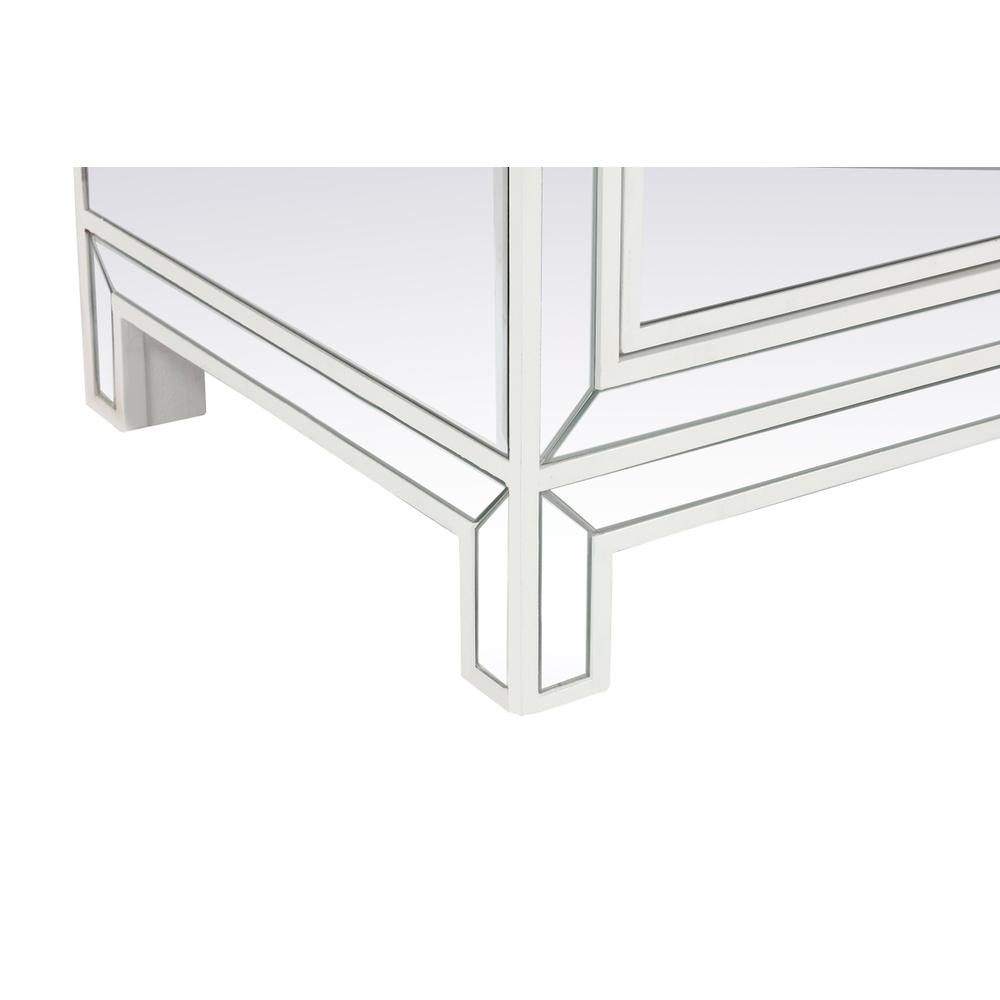 60 in. mirrored TV stand with crystal fireplace insert in white. Picture 6