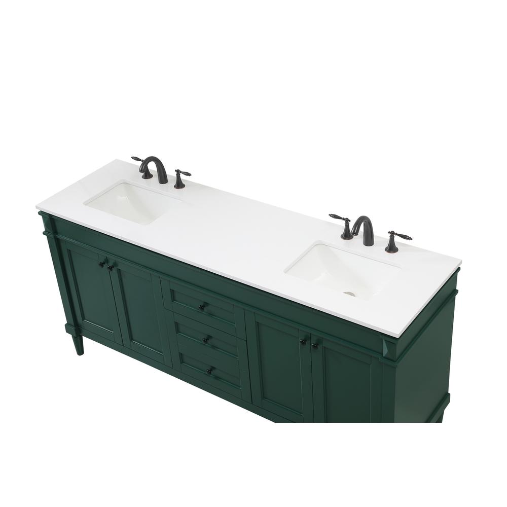 72 inch double bathroom vanity in green. Picture 10
