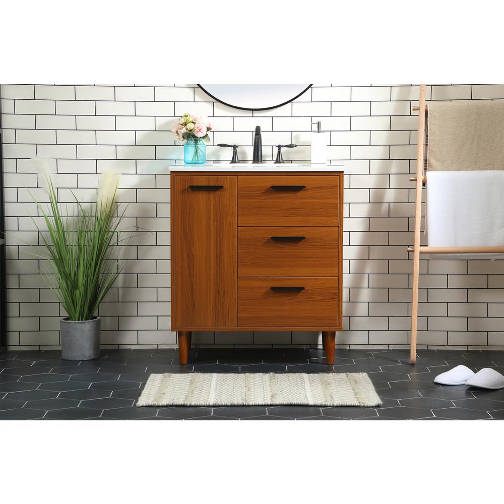 30 inch bathroom vanity in Teak. Picture 14
