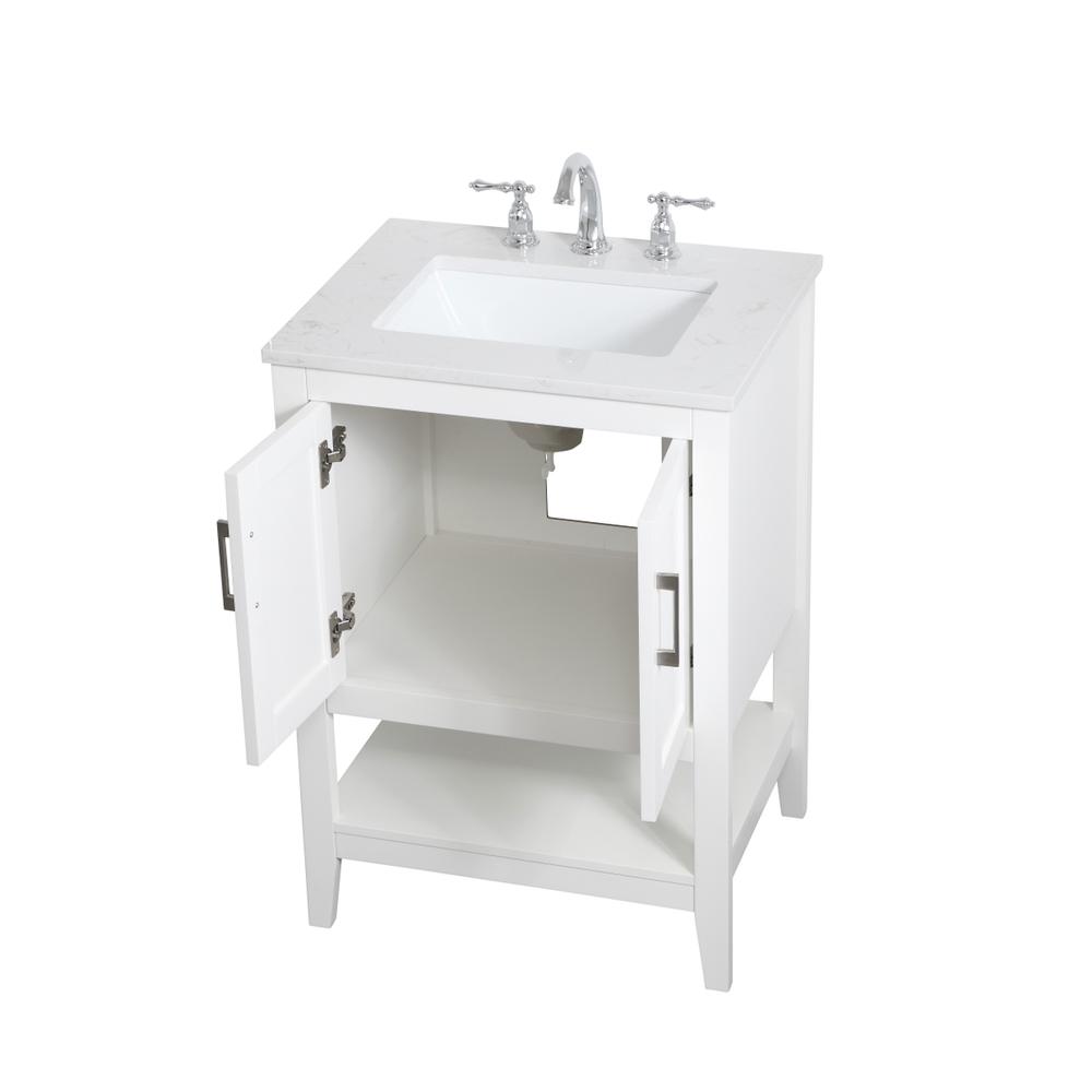 24 inch Single Bathroom Vanity in White. Picture 8