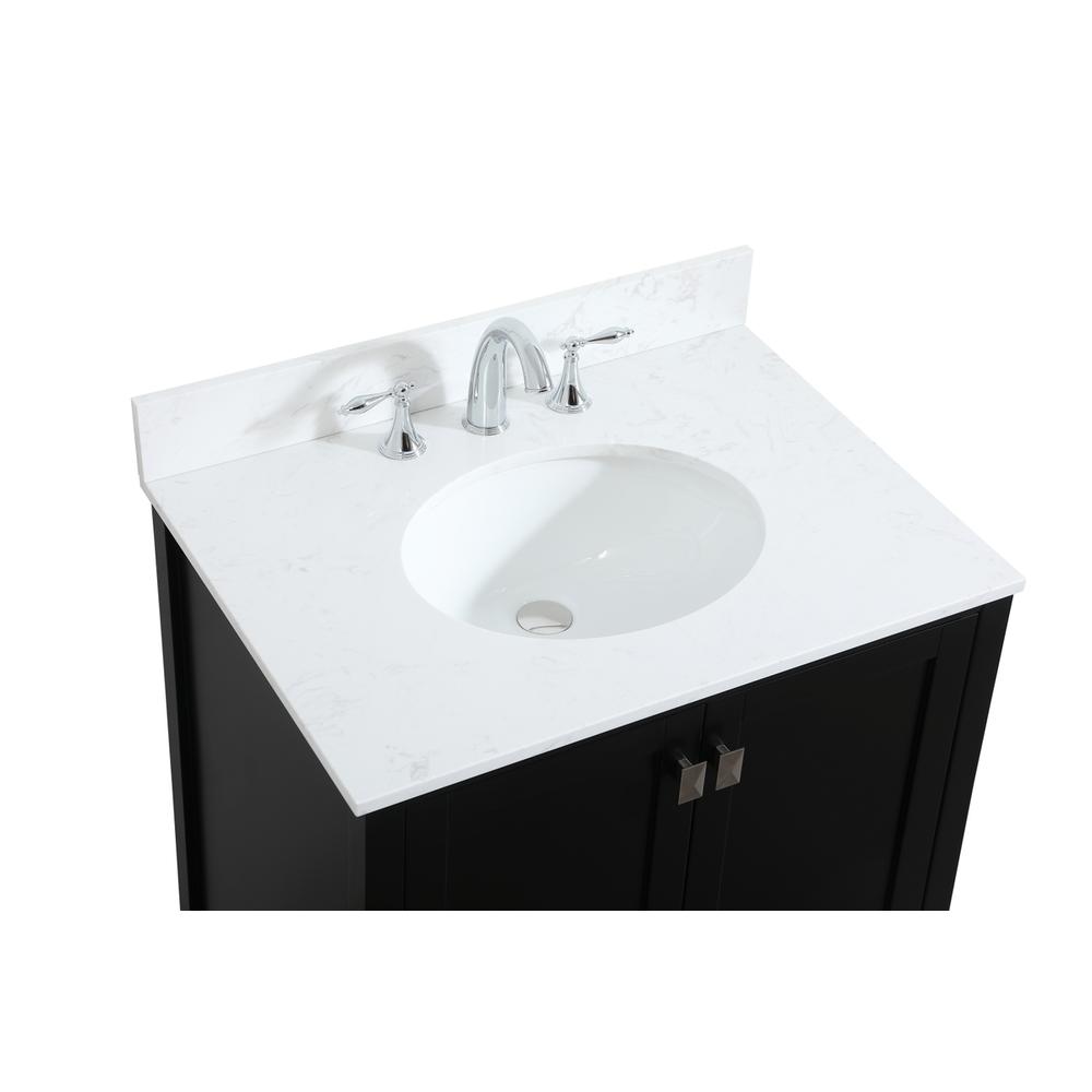 30 inch Single bathroom vanity in black with backsplash. Picture 10