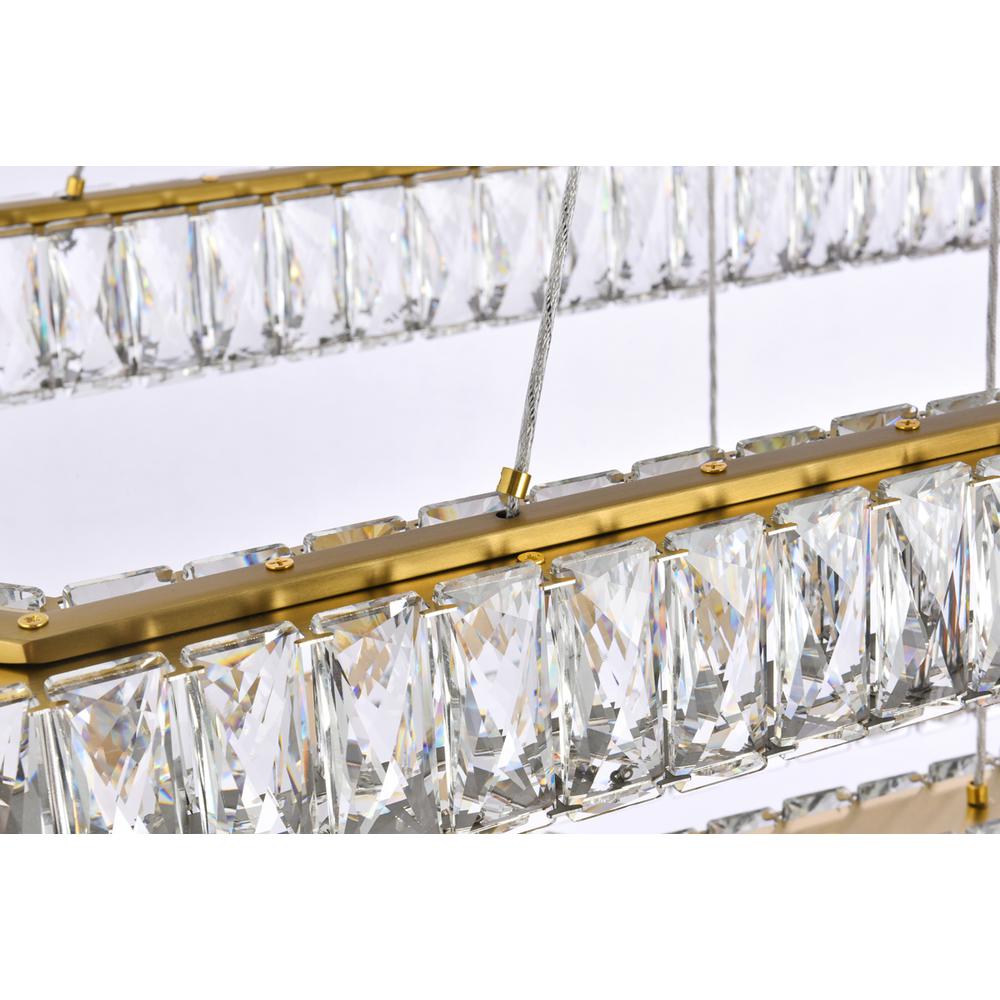 Monroe 50 inch LED triple rectangle pendant in gold. Picture 5