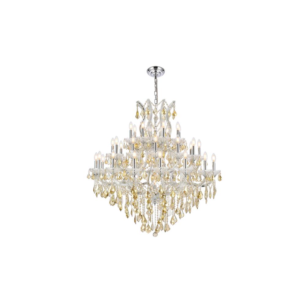 Maria Theresa 37 light Chrome Chandelier Golden Teak (Smoky) Royal Cut Crystal. Picture 1