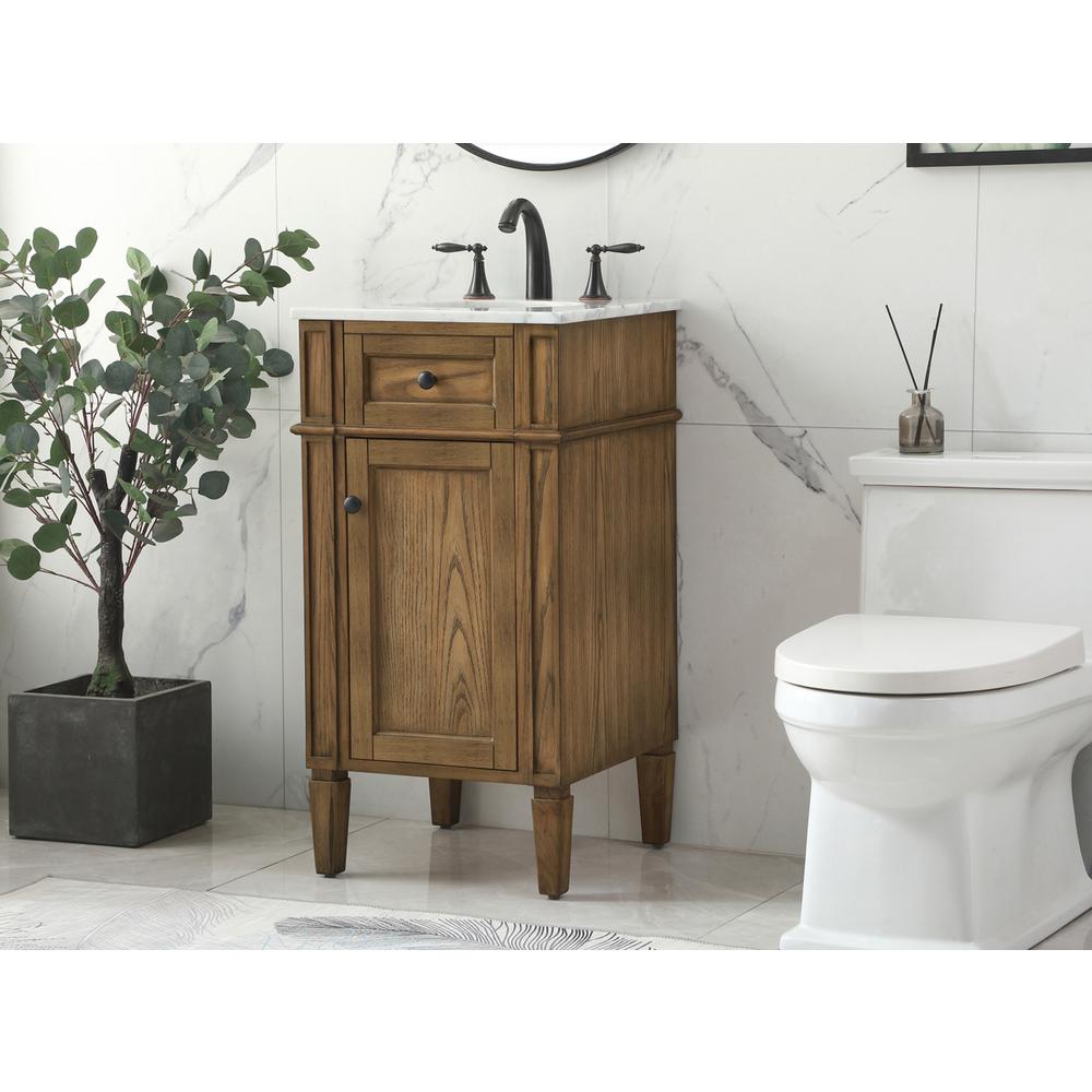 18 inch Single bathroom vanity in driftwood. Picture 2