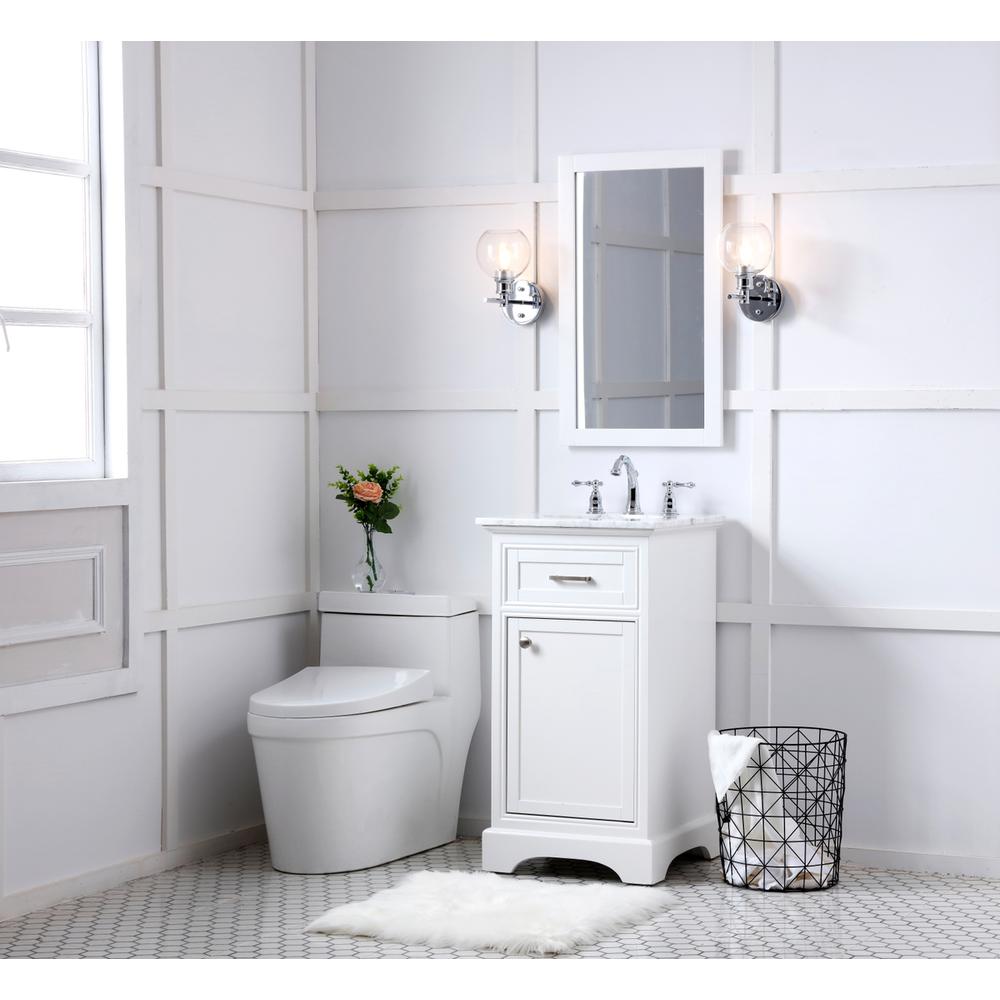 19 in. Single Bathroom Vanity set in white. Picture 8