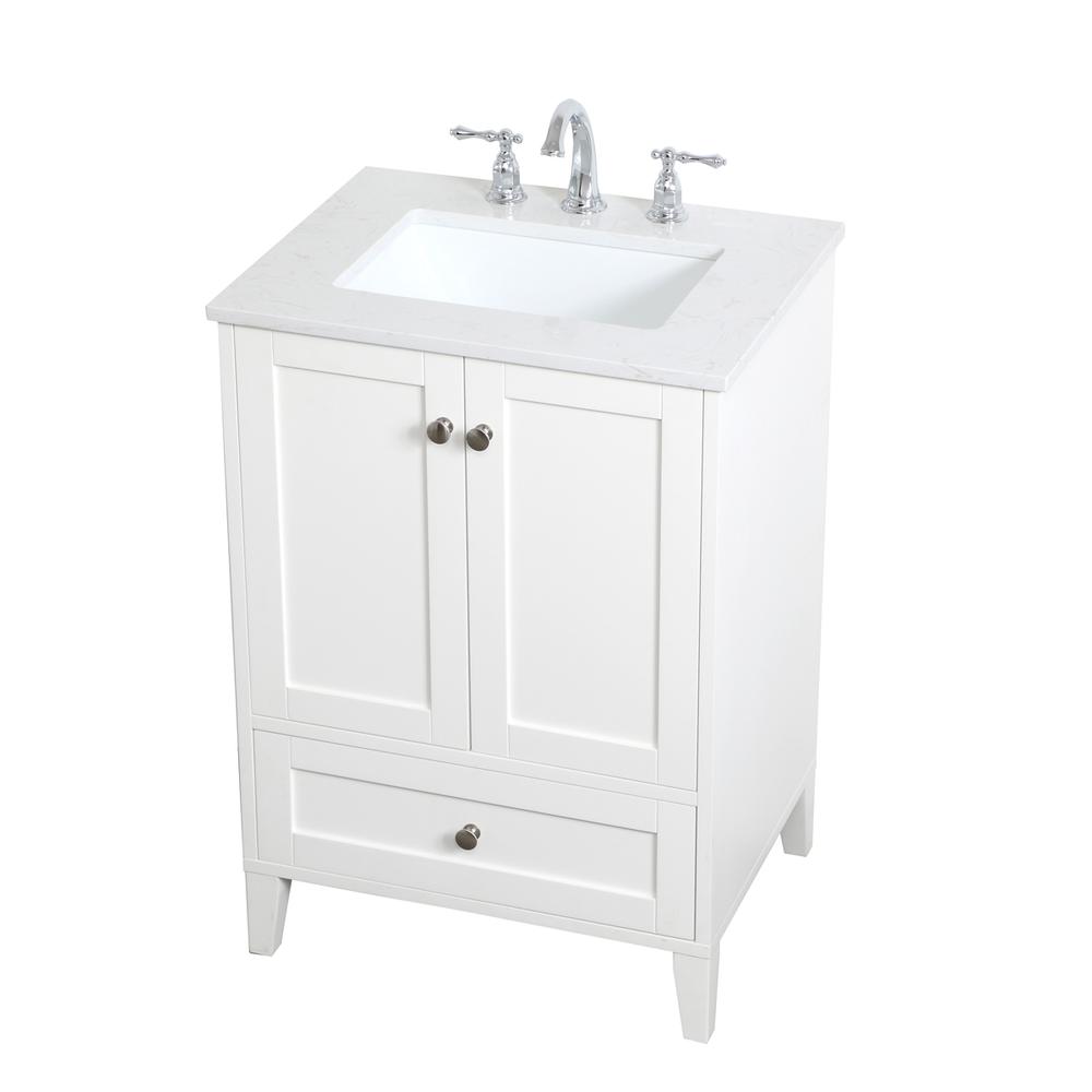 24 inch Single Bathroom Vanity in White. Picture 7