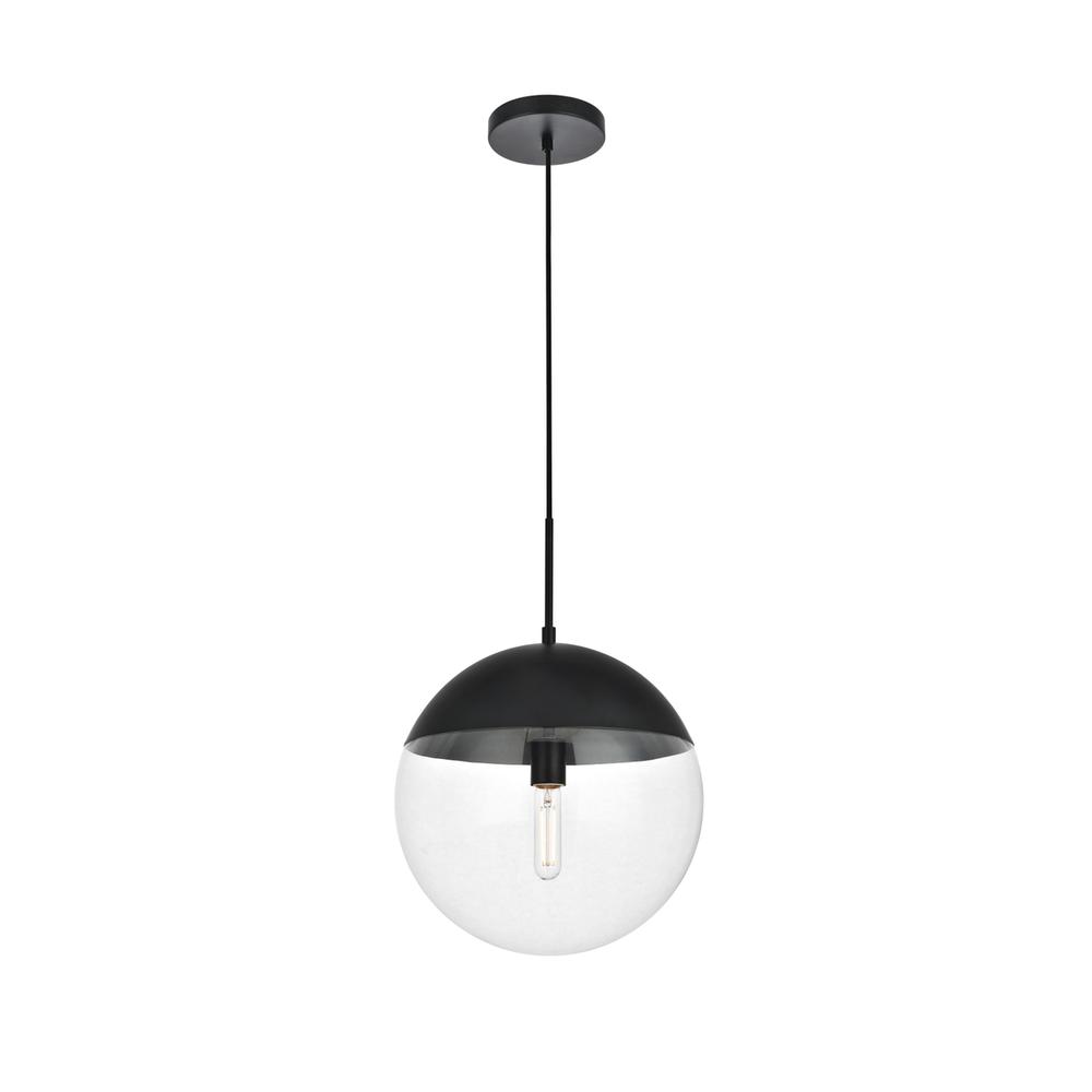 Eclipse 1 Light Black Pendant With Clear Glass. Picture 2