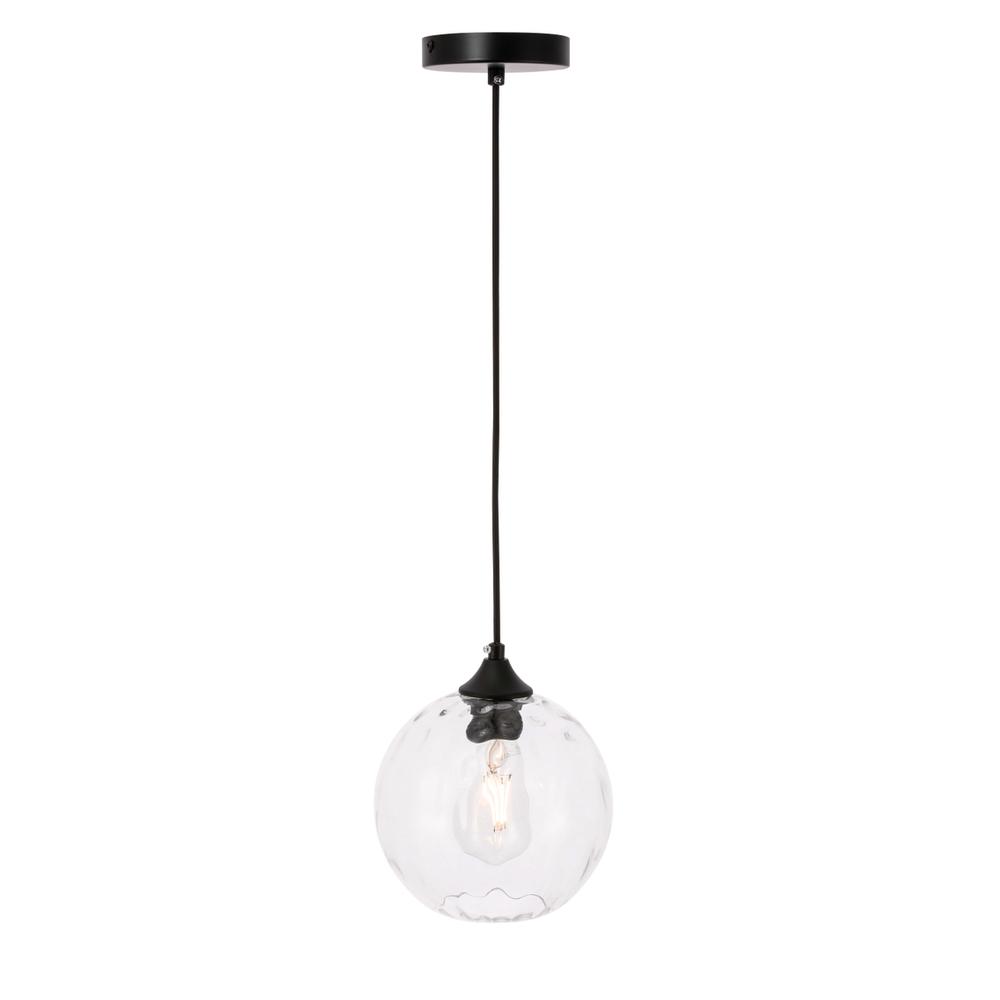 Cashel 1 light Black and Clear glass pendant. Picture 7