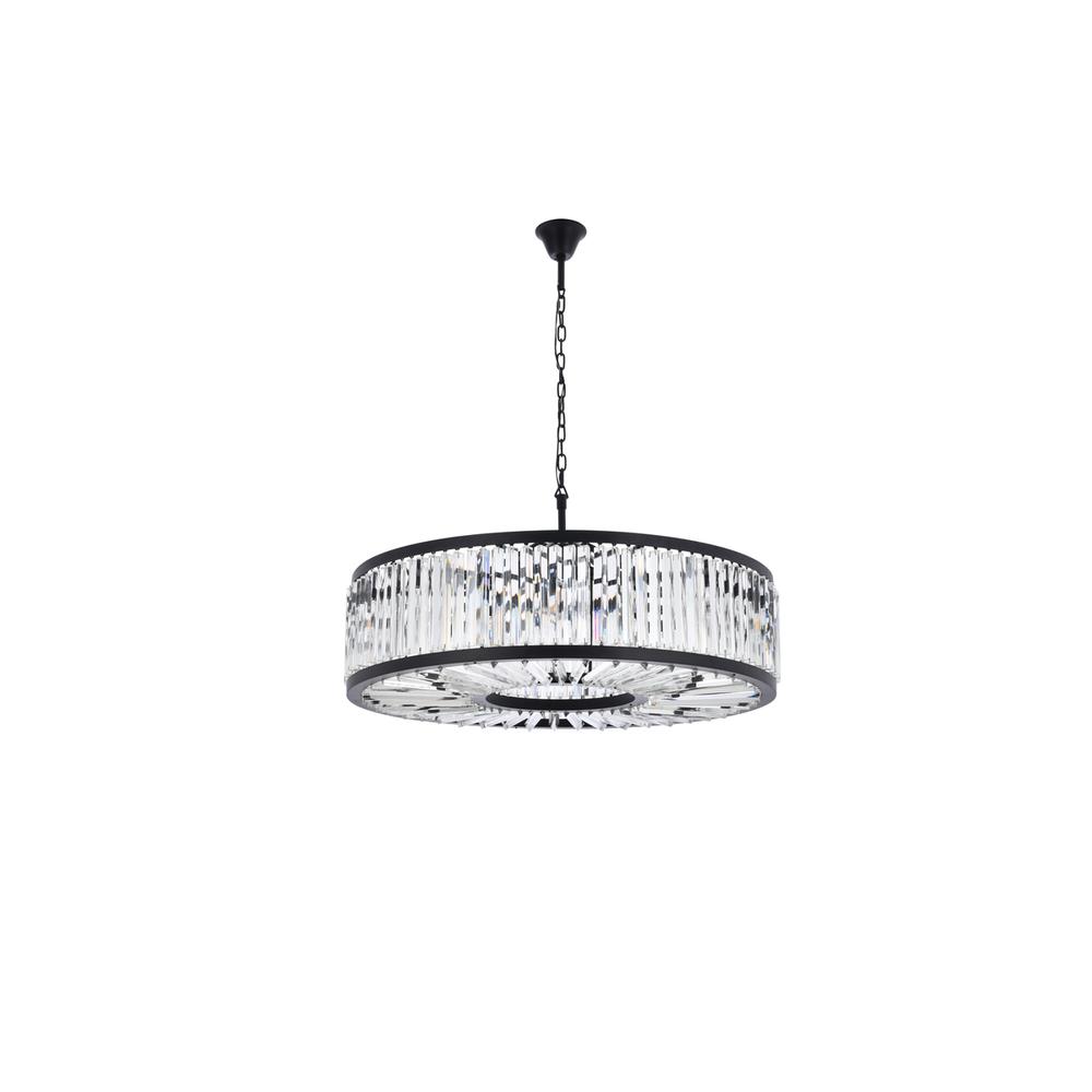 Chelsea 10 light Matte Black Chandelier Clear Royal Cut Crystal. Picture 6